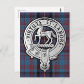 Carte Postale Clan Cochrane Crest & Azure Tartan (Devant / Derrière)