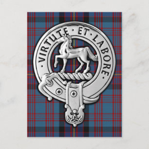 Carte Postale Clan Cochrane Crest & Azure Tartan