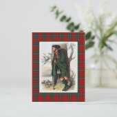 Carte Postale Clan Cummings Vintage Illustration Tartan Frame (Debout devant)