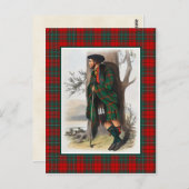 Carte Postale Clan Cummings Vintage Illustration Tartan Frame (Devant / Derrière)