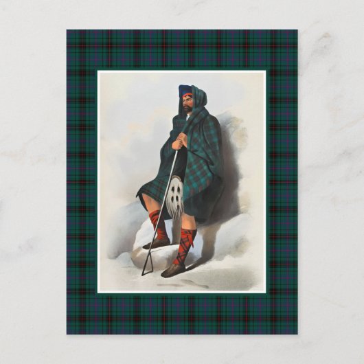Carte Postale Clan Davidson Illustration Vintage Tartan Frame (Devant)