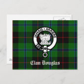Carte Postale Clan Douglas Tartan Crest (Devant / Derrière)