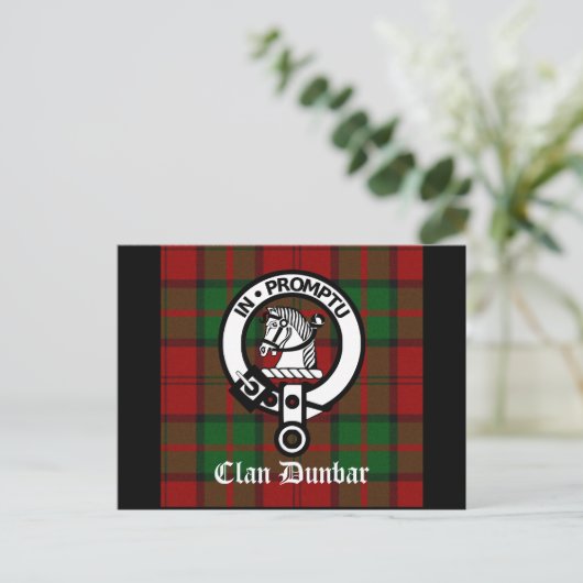 Carte Postale Clan Dunbar Tartan & Crest Badge (Debout devant)