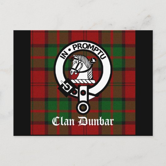 Carte Postale Clan Dunbar Tartan & Crest Badge (Devant)