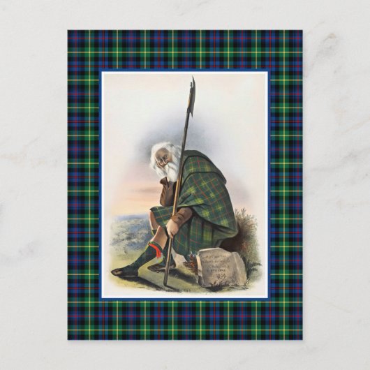 Carte Postale Clan Farquharson Illustration Vintage Tartan Frame (Devant)