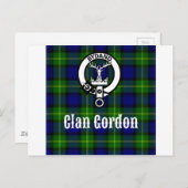 Carte Postale Clan Gordon Tartan Crest (Devant / Derrière)