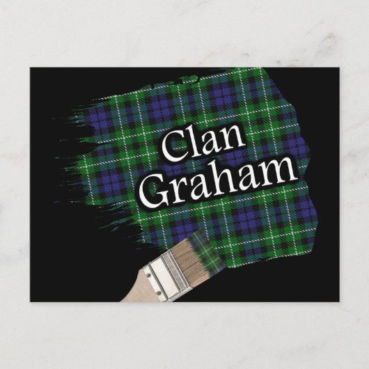Carte Postale Clan Graham Scottish Tartan Paint Brush (Devant)