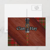 Carte Postale Clan Hay Tartan Sgian Dubh Blade (Devant / Derrière)