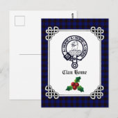 Carte Postale Clan Home Crest Badge & Tartan Holiday (Devant / Derrière)