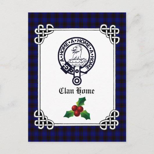 Carte Postale Clan Home Crest Badge & Tartan Holiday (Devant)