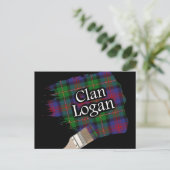 Carte Postale Clan Logan Scottish Tartan Paint Brush (Debout devant)