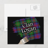 Carte Postale Clan Logan Scottish Tartan Paint Brush (Devant / Derrière)