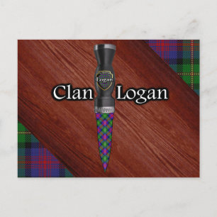Carte Postale Clan Logan Tartan Sgian Dubh Blade