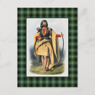 Carte Postale Clan MacArthur Vintage Illustration Tartan Frame