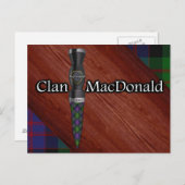 Carte Postale Clan MacDonald Tartan Sgian Double Blade (Devant / Derrière)
