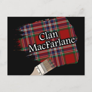 Carte Postale Clan MacFarlane Scottish Tartan Paint Brush