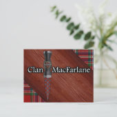 Carte Postale Clan MacFarlane Tartan Sgian Dubh Blade (Debout devant)