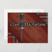 Carte Postale Clan MacFarlane Tartan Sgian Dubh Blade (Devant / Derrière)