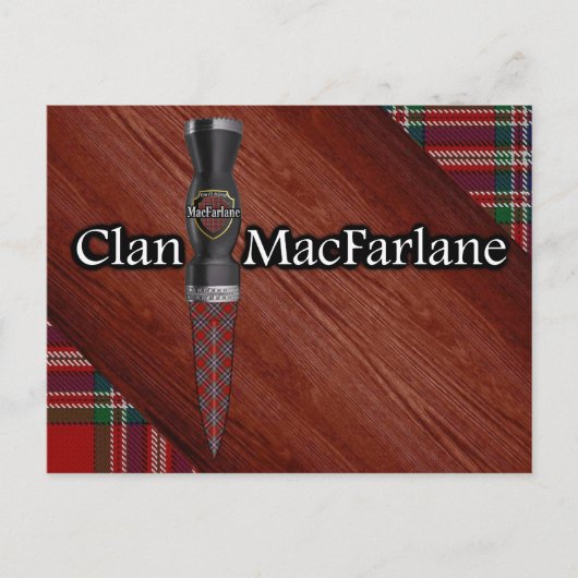 Carte Postale Clan MacFarlane Tartan Sgian Dubh Blade (Devant)