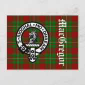 Carte Postale Clan MacGregor Crest Badge & Tartan (Devant)