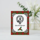 Carte Postale Clan MacGregor Crest Badge & Tartan Holiday (Debout devant)
