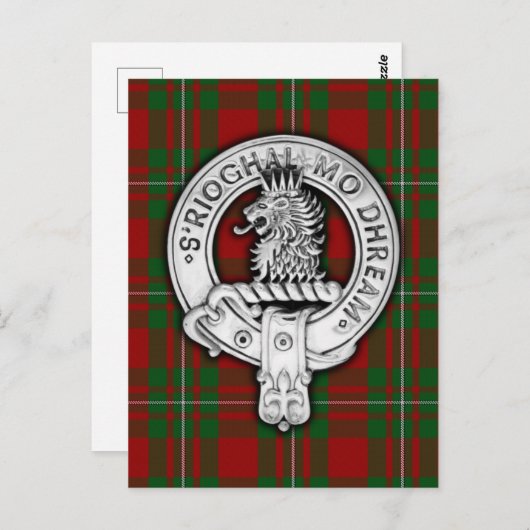 Carte Postale Clan MacGregor Crest & Tartan (Devant / Derrière)