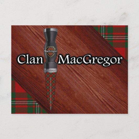 Carte Postale Clan MacGregor Tartan Sgian Dubh Blade (Devant)