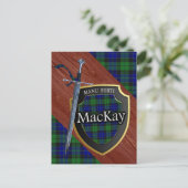 Carte Postale Clan MacKay Tartan Sword & Shield (Debout devant)