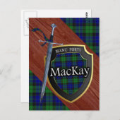 Carte Postale Clan MacKay Tartan Sword & Shield (Devant / Derrière)