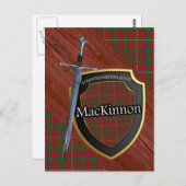 Carte Postale Clan MacKinnon Tartan Sword & Shield (Devant / Derrière)