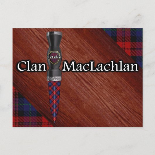 Carte Postale Clan MacLachlan Tartan Sgian Dubh Blade (Devant)