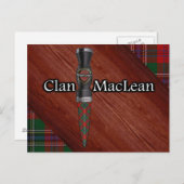 Carte Postale Clan MacLean Tartan Sgian Dubh Blade (Devant / Derrière)