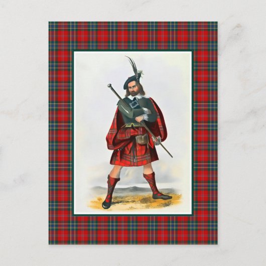 Carte Postale Clan MacLean Vintage Illustration Tartan Frame (Devant)