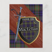Carte Postale Clan MacLellan Tartan Sword & Shield (Devant)