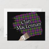 Carte Postale Clan MacLennan Scottish Tartan Paint Brush (Devant / Derrière)