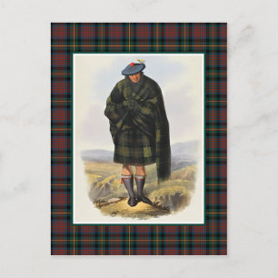 Carte Postale Clan MacLennan Vintage Illustration Tartan Frame