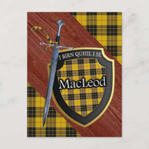 Carte Postale Clan MacLeod Tartan Sword & Shield