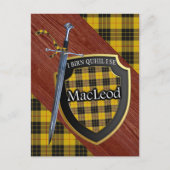 Carte Postale Clan MacLeod Tartan Sword & Shield (Devant)