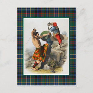 Carte Postale Clan MacMillan Vintage Illustration Tartan Frame