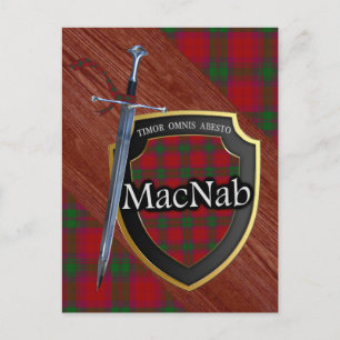Carte Postale Clan MacNab Tartan Sword & Shield