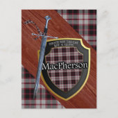Carte Postale Clan MacPherson Tartan Sword & Shield (Devant)
