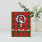 Carte Postale Clan MacQuarrie Tartan et Crest (Debout devant)