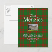 Carte Postale Clan Menzies Old Castle Menzies Coffee Co. (Devant / Derrière)