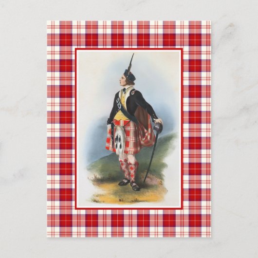 Carte Postale Clan Menzies Vintage Illustration Tartan Frame (Devant)