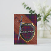 Carte Postale Clan Montgomery Tartan Sword & Shield (Debout devant)