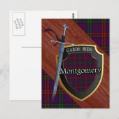 Carte Postale Clan Montgomery Tartan Sword & Shield (Devant / Derrière)