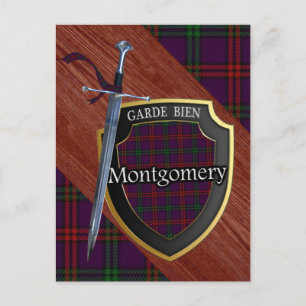 Carte Postale Clan Montgomery Tartan Sword & Shield