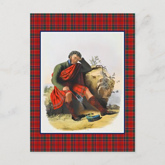 Carte Postale Clan Munro Vintage Illustration Tartan Frame (Devant)