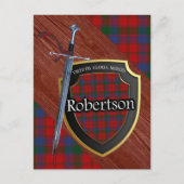 Carte Postale Clan Robertson Tartan Sword & Shield (Devant)