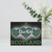 Carte Postale Clan Rollo I Love Scotland Tartan Heart (Debout devant)
